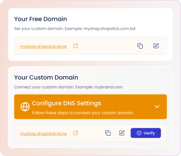 Shopstick domain setup